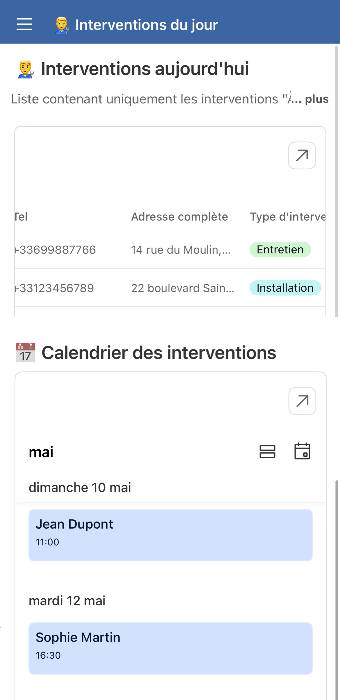 Application mobile artisan